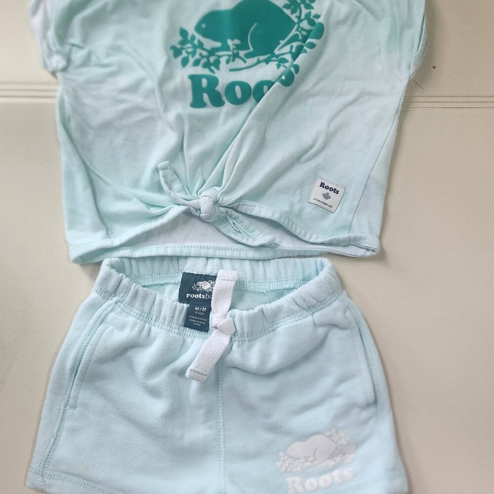 Baby Roots bundle tshirt and shorts 6-12 months
